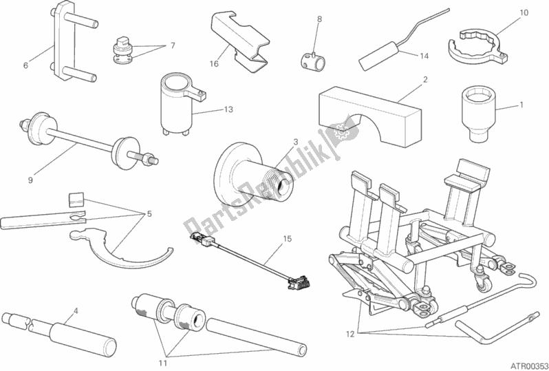 All parts for the 01b - Workshop Service Tools of the Ducati Multistrada 1260 S Touring Brasil 2018